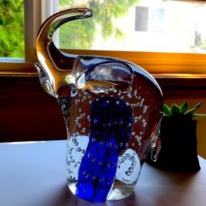 Murano seeded Glass handcrafted using the Massello process w Blue Aventurine